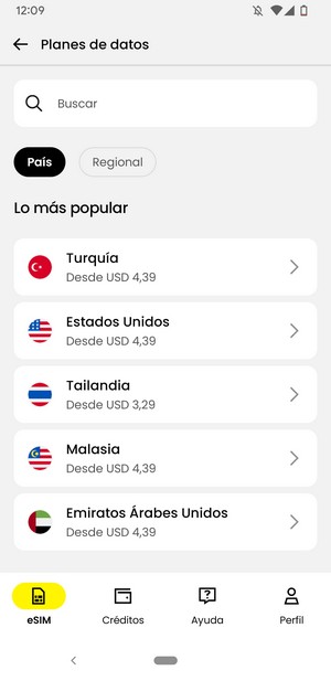 Saily - Países disponibles