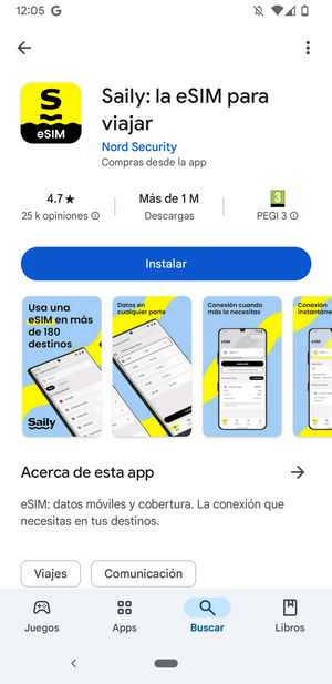 Saily en Google Play